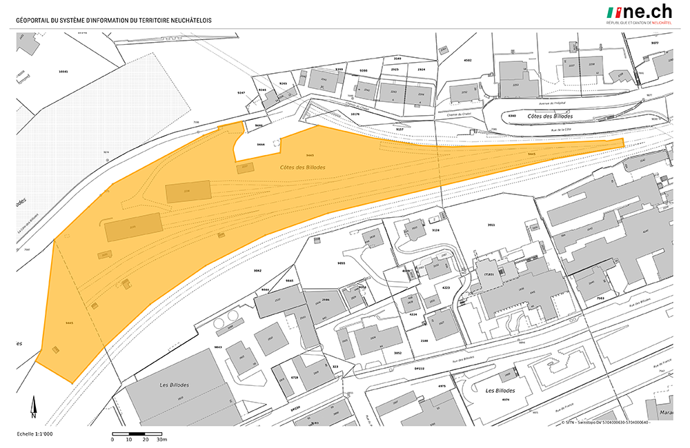 Vue cadastrale du dépôt ferroviaire de La Douanière